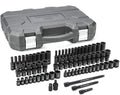 71Pc. 1/4" Drive 6 Pt. Universal Impact Socket Set, Standard & Deep, SAE/Metric