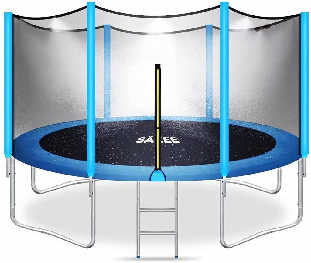 Säkee14 FT Trampoline with Enclosure Safety Net for Kids 375LBS Weight Capacity Outdoor Trampolines for Children Adults Family Backyards