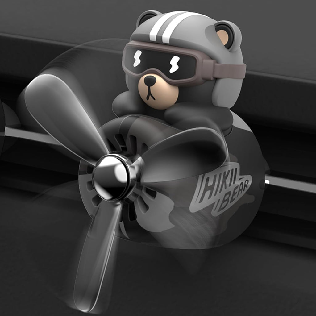 Cacacece Car Air Fresheners Cute Bear Pilot Car Diffuser Rotating Propeller Automotive Air Outlet Creative Car Perfume Air Freshener for Car(Replacement Refill Pads Only Use for Freesia&amp;Morning Fresh