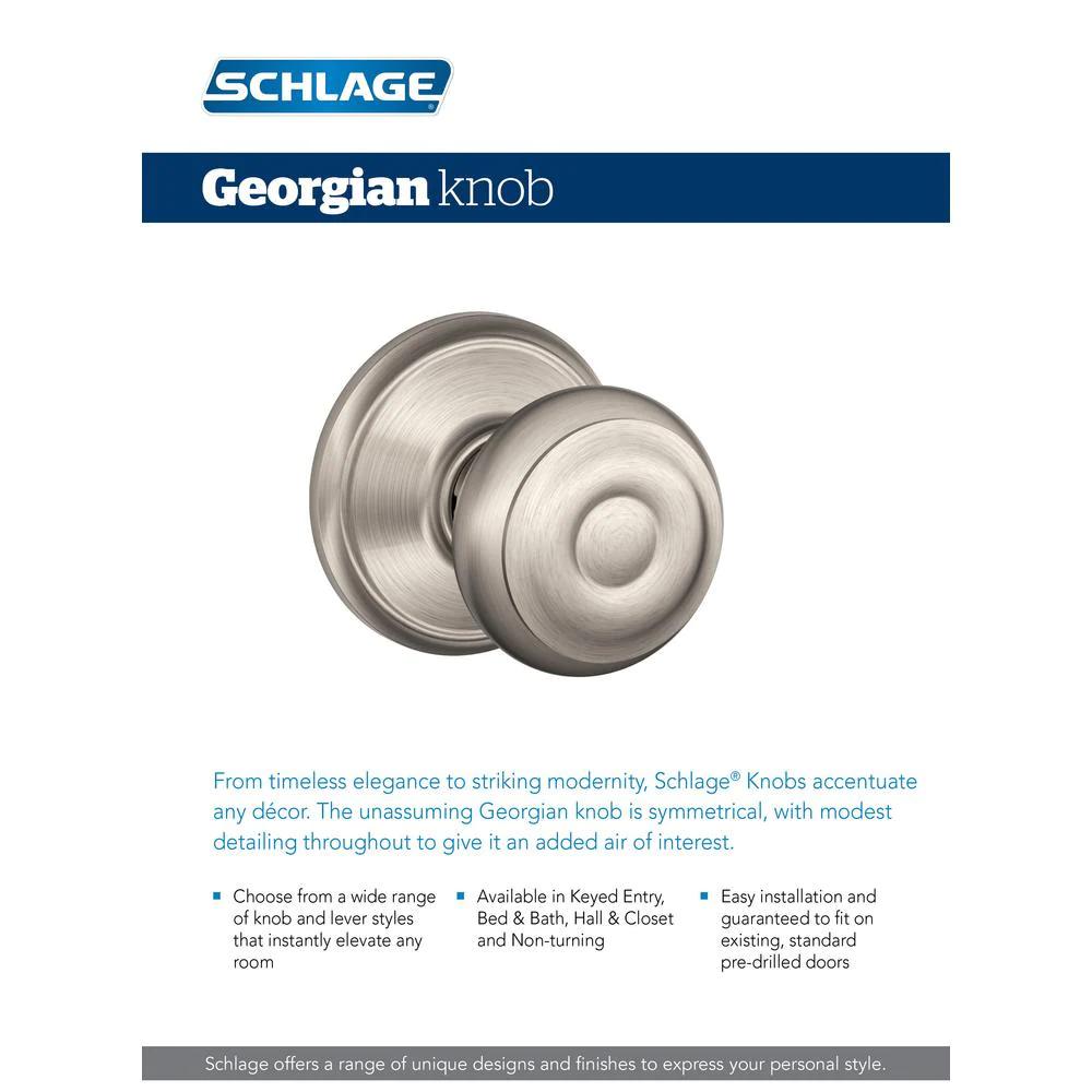 Georgian Satin Nickel PassaHall/Closet Door Knob