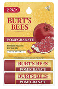 Burt's Bees Lip Balm, Moisturizing Lip Care, All Natural, Original Beeswax with Vitamin E &amp; Peppermint Oil -Pomegranate (2 Pack)