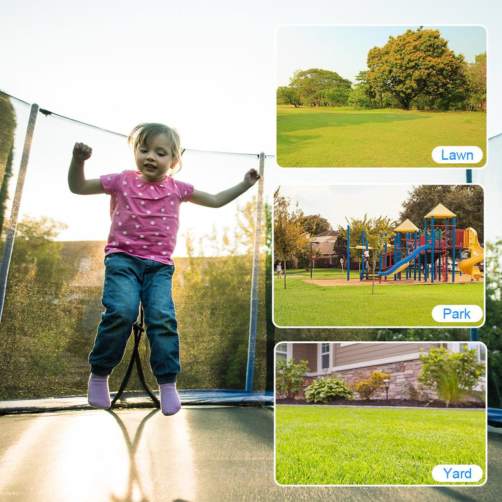 ORCC Upgrade 15 14 12 10 FT Trampoline with Safety Enclosure Net Wind Stakes Rain Cover Ladder,Outdoor Trampoline with TUV Certificated,Best Gift for Kids