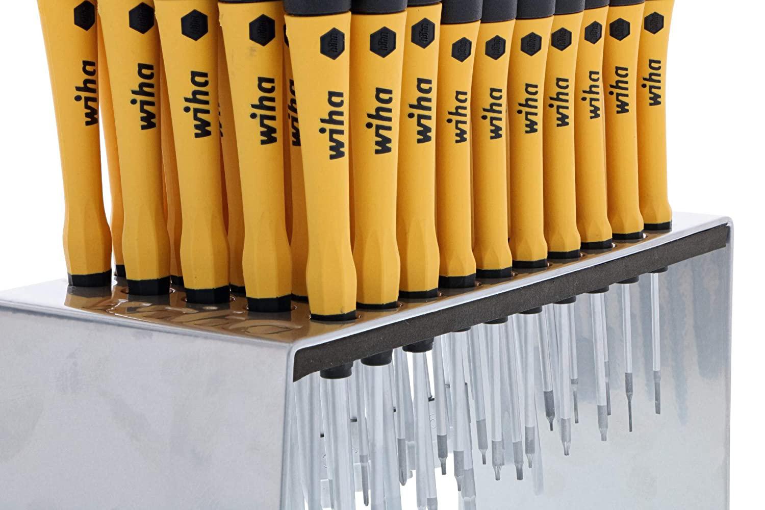 Wiha 92093 | 50 Piece ESD Safe Picofinish Precision Screwdriver Set in Steel Rack
