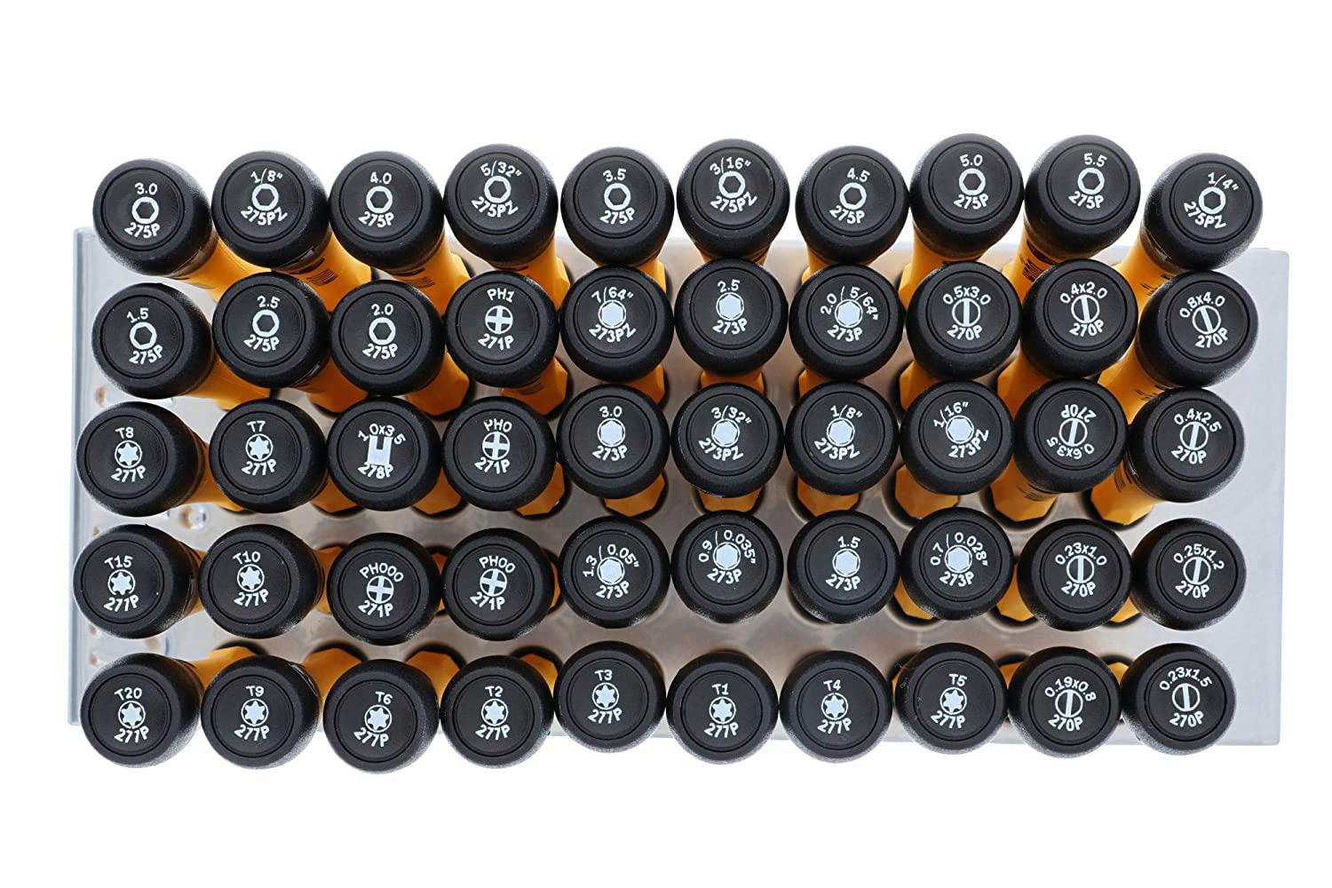 Wiha 92093 | 50 Piece ESD Safe Picofinish Precision Screwdriver Set in Steel Rack