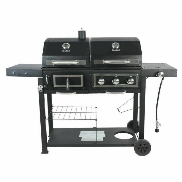 Dual Fuel Gas & Charcoal Combo Grill, Black with  NEW