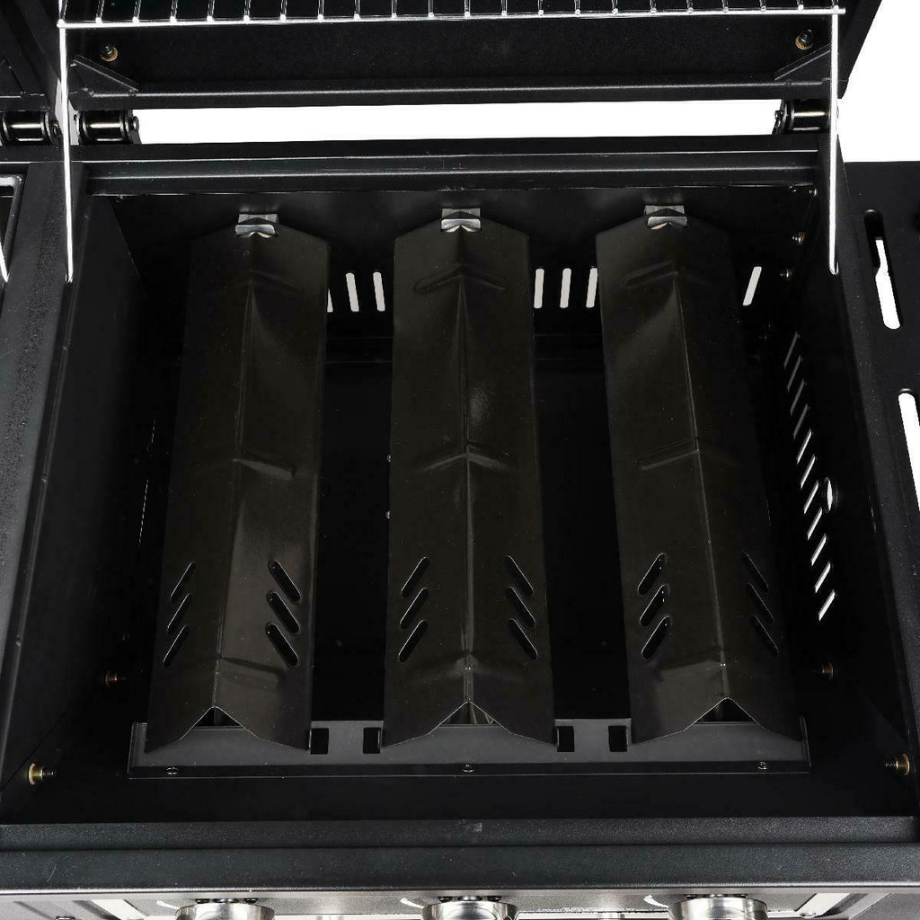 Heavy Duty Dual Fuel Gas Charcoal Combo Grill BBQ Barbecue Smoker Outdoor Cooker