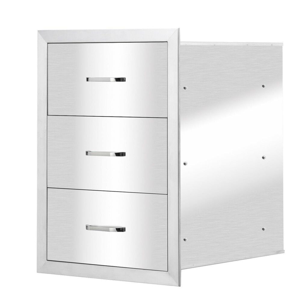 15.7"X21"X18" Outdoor Kitchen Drawer BBQ  Steel Access Drawer Silver US