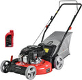 PowerSmart Gas Lawn Mower DB2321PR, 21 in. 144cc Gas Powered Walk Behind Push Lawn Mower, 3-in-1 with Bag, 5 Cutting Height Adjustable, Oil Not Included