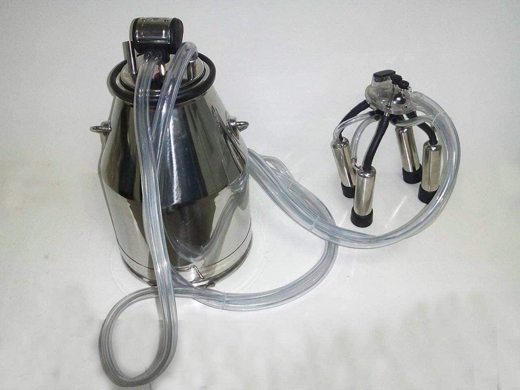 Cow Milker Claw Cluster w/4X Milk Shells & 4X Rubber Liners for DeLaval or SurMilker Systems Part Replacement