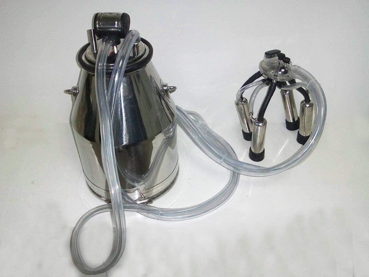 Cow Milker Claw Cluster w/4X Milk Shells & 4X Rubber Liners for DeLaval or SurMilker Systems Part Replacement