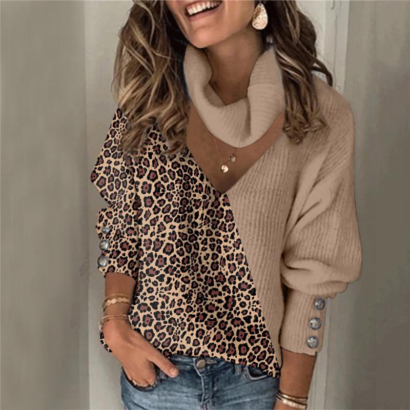 Casual Long Sleeve Patchwork Sweater
