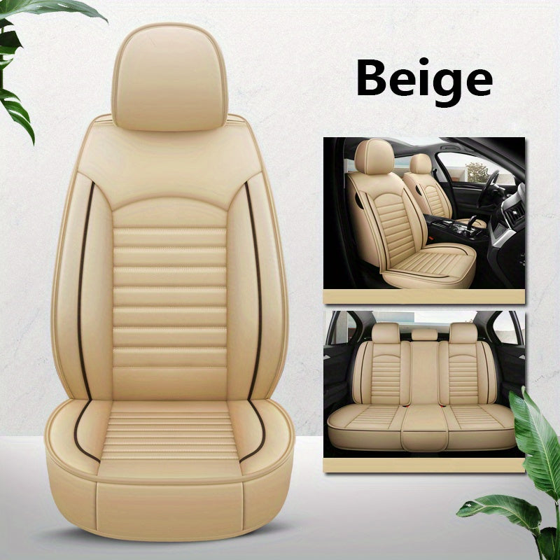 5-seat All-inclusive Car Seat Cover PU Leather Four Seasons Universal Car Seat Protector Compatible With Five-seat Car Pickup Truck SUV Off-road