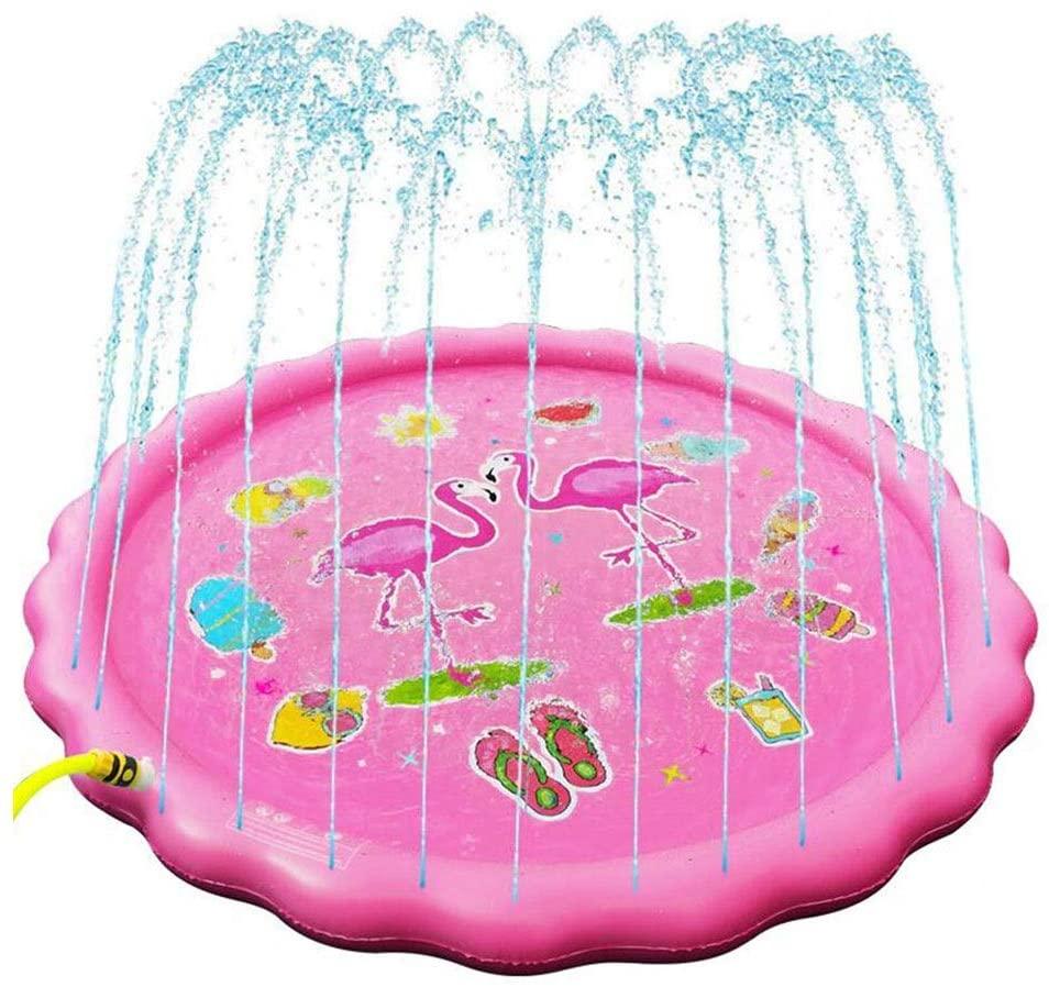 DALL Sprinkler Play Mat Kids Wading Pool Splash Pad Inflatable Water Toys LarOutdoor Swimming Pool (Color : Pink, Size : 170×170cm)