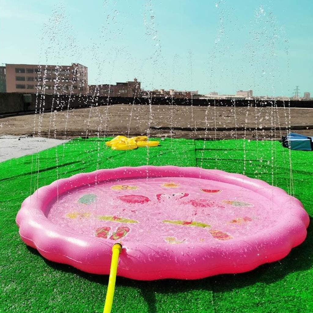 DALL Sprinkler Play Mat Kids Wading Pool Splash Pad Inflatable Water Toys LarOutdoor Swimming Pool (Color : Pink, Size : 170×170cm)