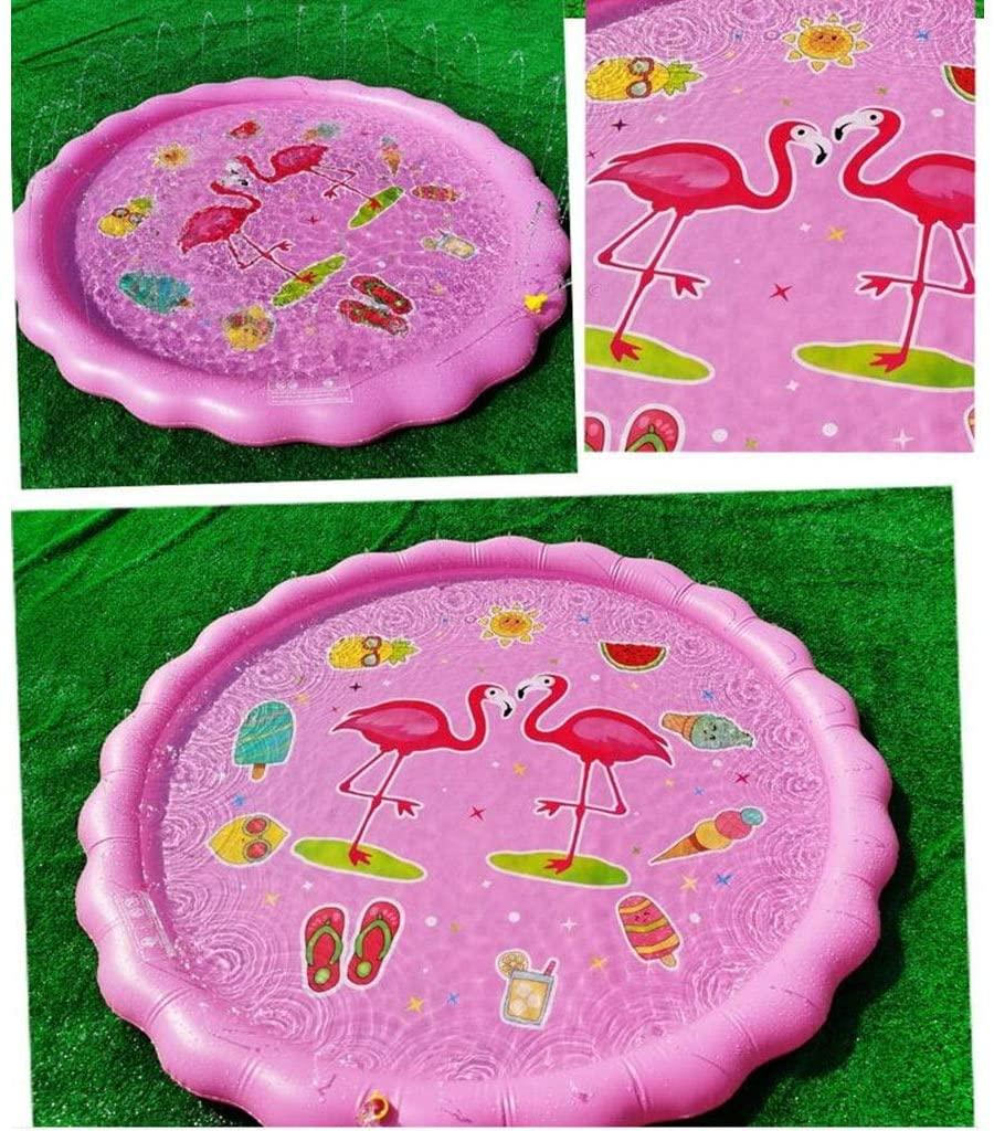 DALL Sprinkler Play Mat Kids Wading Pool Splash Pad Inflatable Water Toys LarOutdoor Swimming Pool (Color : Pink, Size : 170×170cm)