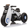 kids Ride On Toys 6 Volt Car, Electric Power Wheels Car with 3 Wheels Double Drive, Electric Motorcycle for 3-6 Years Toddlers, Ride On Cars w/MP3 Function, Thanksgiving Christmas Gift, White, W6945