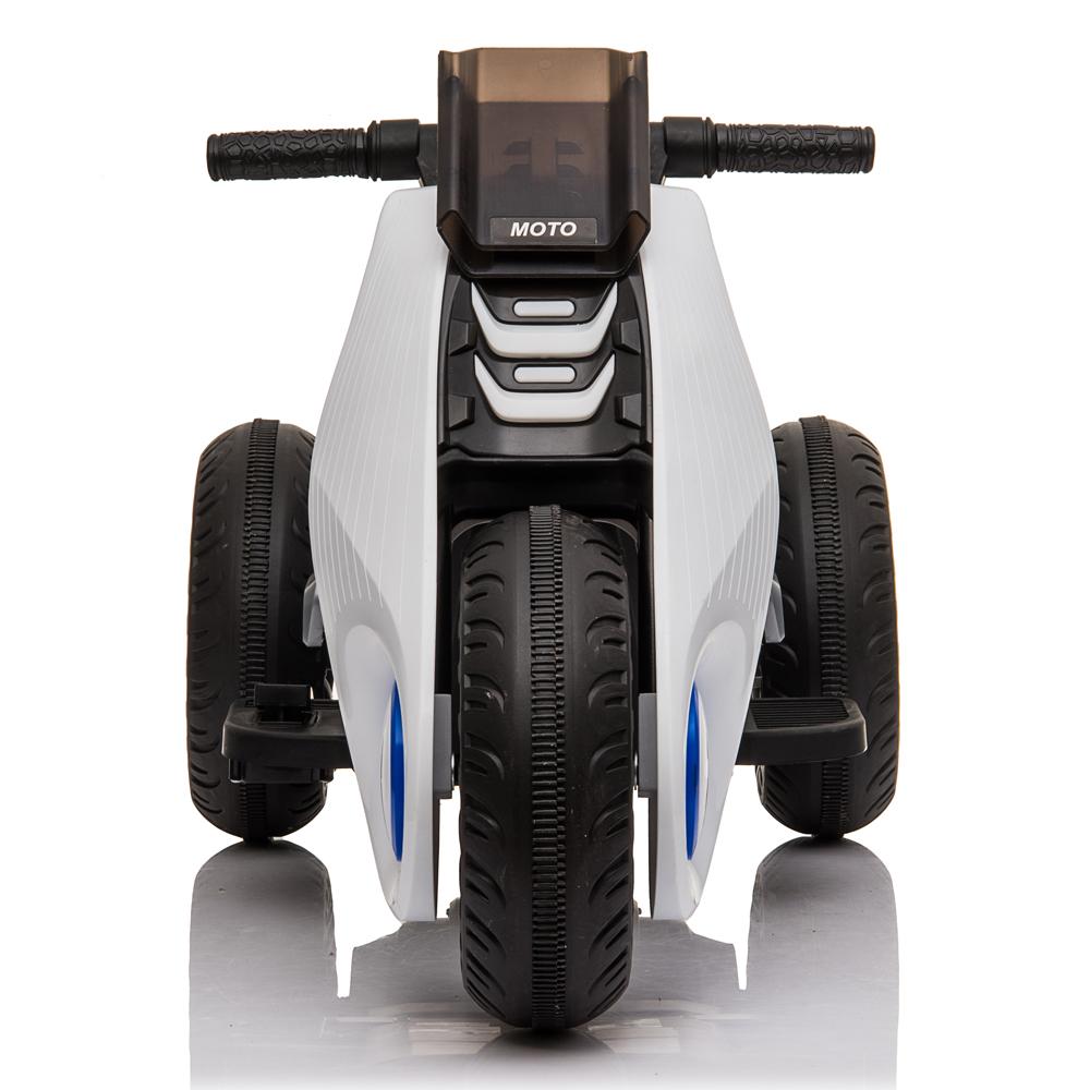 kids Ride On Toys 6 Volt Car, Electric Power Wheels Car with 3 Wheels Double Drive, Electric Motorcycle for 3-6 Years Toddlers, Ride On Cars w/MP3 Function, Thanksgiving Christmas Gift, White, W6945