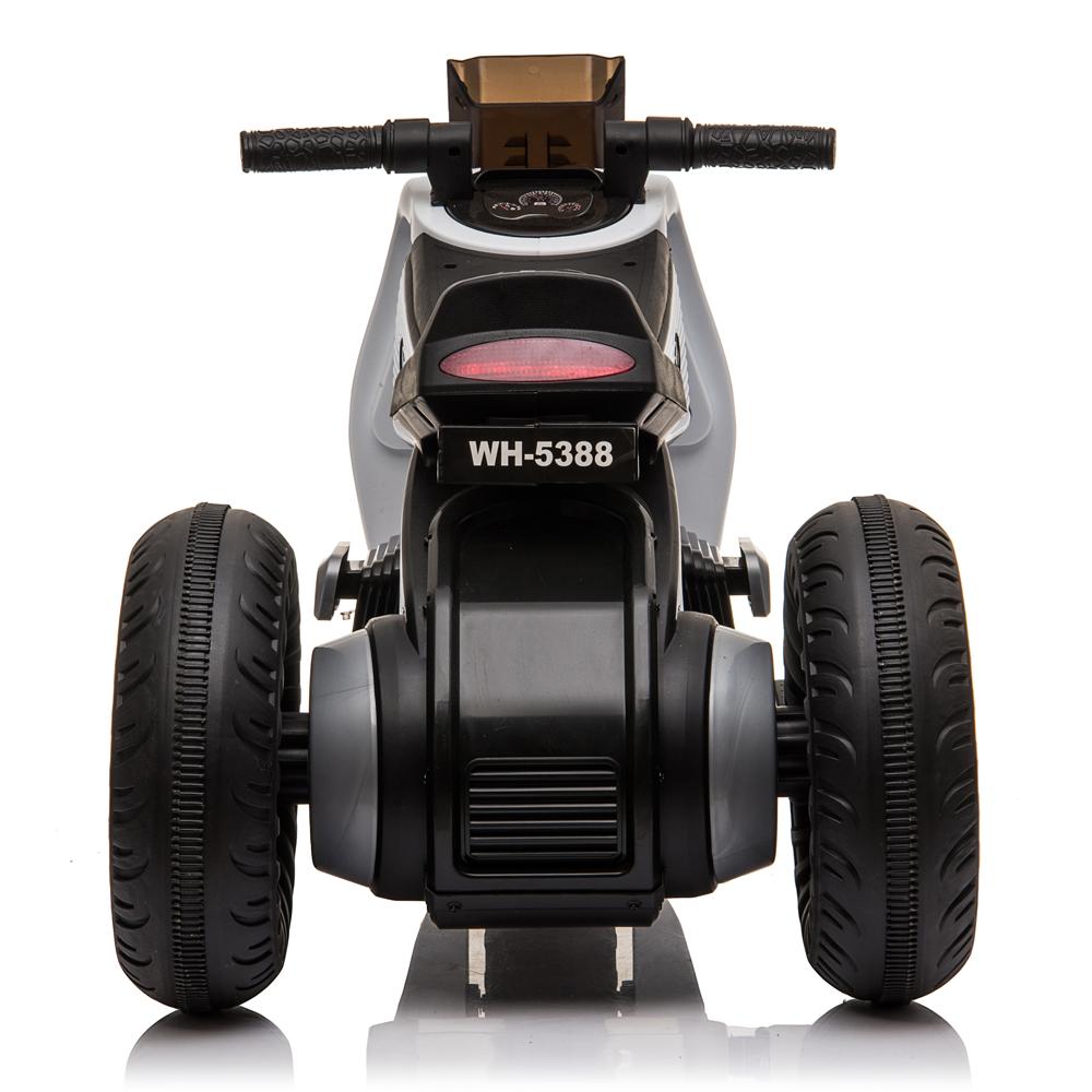 kids Ride On Toys 6 Volt Car, Electric Power Wheels Car with 3 Wheels Double Drive, Electric Motorcycle for 3-6 Years Toddlers, Ride On Cars w/MP3 Function, Thanksgiving Christmas Gift, White, W6945