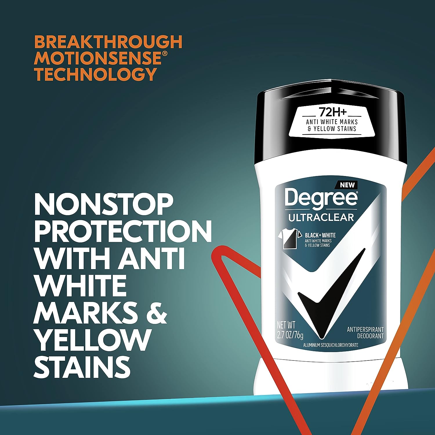 Degree Men UltraClear Antiperspirant Deodorant Black + White 4 count 72-Hour Sweat &amp; Odor Protection Antiperspirant For Men With MotionSense Technology 2.70 Ounce (Pack of 4)