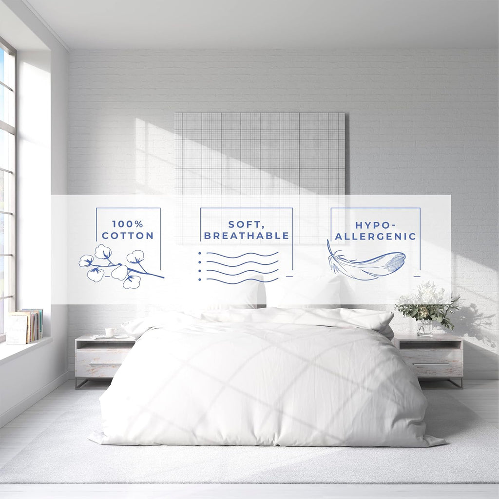 Kotton Culture Oversized King Duvet Cover Egyptian Cotton Premium Breathable All Season Comforter Cover 120 X 98 Inches with Zipper Closure &amp; Corner Ties 600 TC Soft (Oversized King, White)