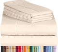 LuxClub Twin Sheets Set - Soft Kids Twin Bed Sheets for Boys and Girls, 4 PC Deep Pockets 18" Eco Friendly Wrinkle Free Fitted Sheets Machine Washable Hotel Bedding Silky Soft- Cream Twin