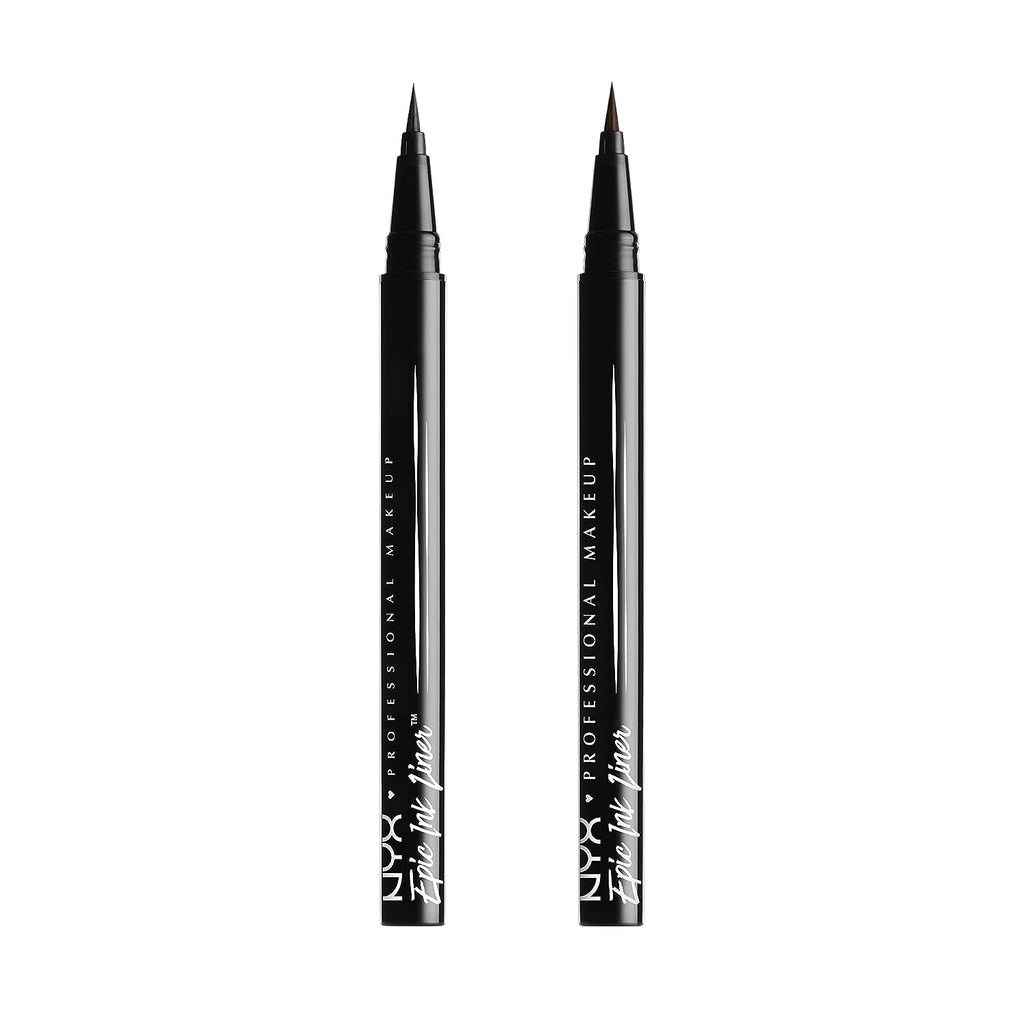 NYX PROFESSIONAL MAKEUP Epic Ink Liner Waterproof Liquid Eyeliner, Black, 2 Pack