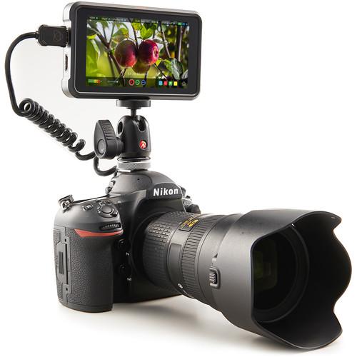 Atomos  V 5" 4K HDMI Recording Monitor Bundle Includes Crucial MX500 500GB Solid State Drive, Microphone, HDMI Cable, LED Light, V Flash Bracket, HDMI Cable and Swivel Ball Mount Adapter