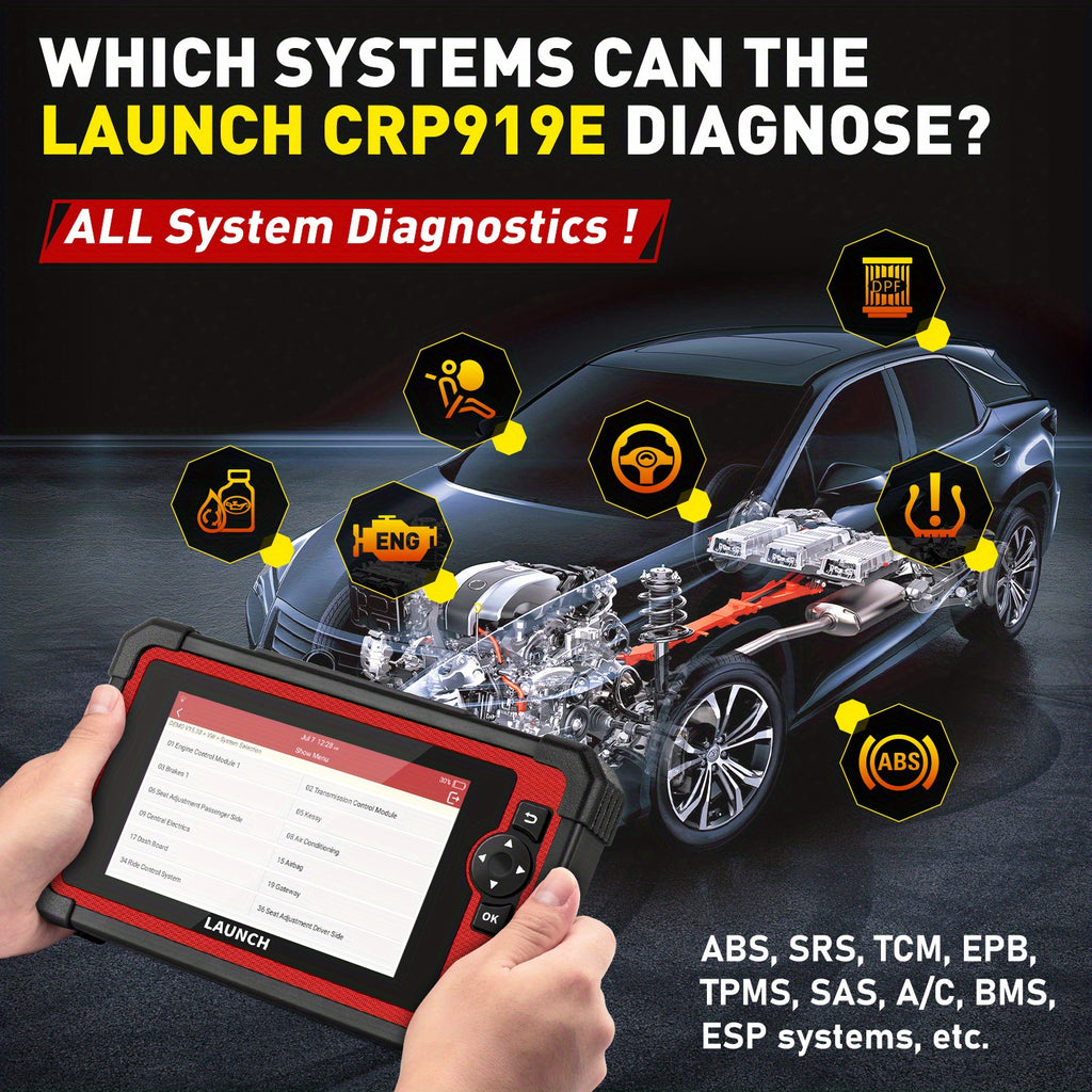 For LAUNCH X431 CRP919E Car Full System Diagnostic Tool Bidirectional Control Coding For Autoauth 31+ Reset OBD2 Scanner 2 Year Update