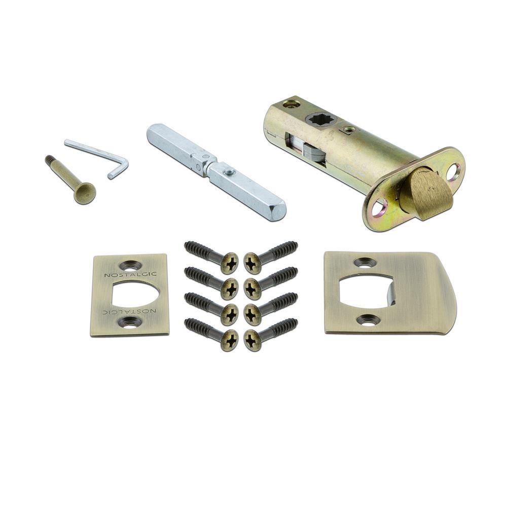 Craftsman Plate with Keyhole 2-3/8 in. Backset Antique Brass Privacy Bed/Bath Waldorf White Milk Glass Door Knob