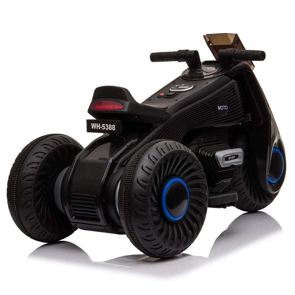 Kids 6V Electric 3-Wheel Motorcycle Ride On Toys, Battery Power Motorized Kids Ride On Motorcycle Bike, Double Drive Kids Dirt Bike Toddler Toys Cars Christmas Gifts for Boys Girls 2-6, Black, Q6930
