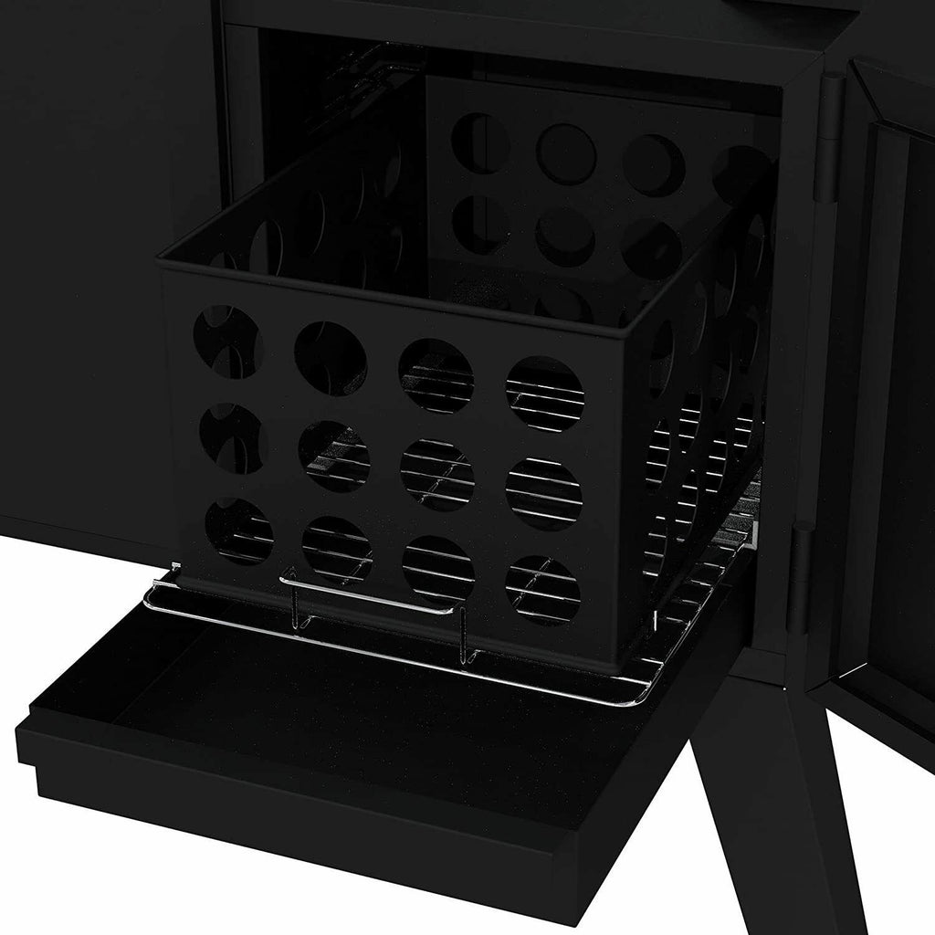 Charcoal Offset Smoker  Heavy gauporcelain enameled steel chip