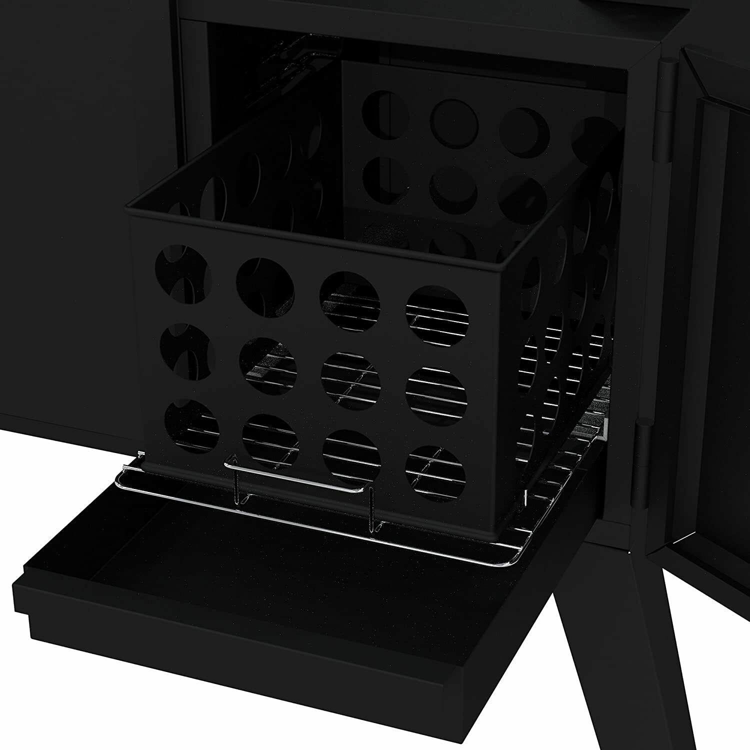 Charcoal Offset Smoker  Heavy gauporcelain enameled steel chip