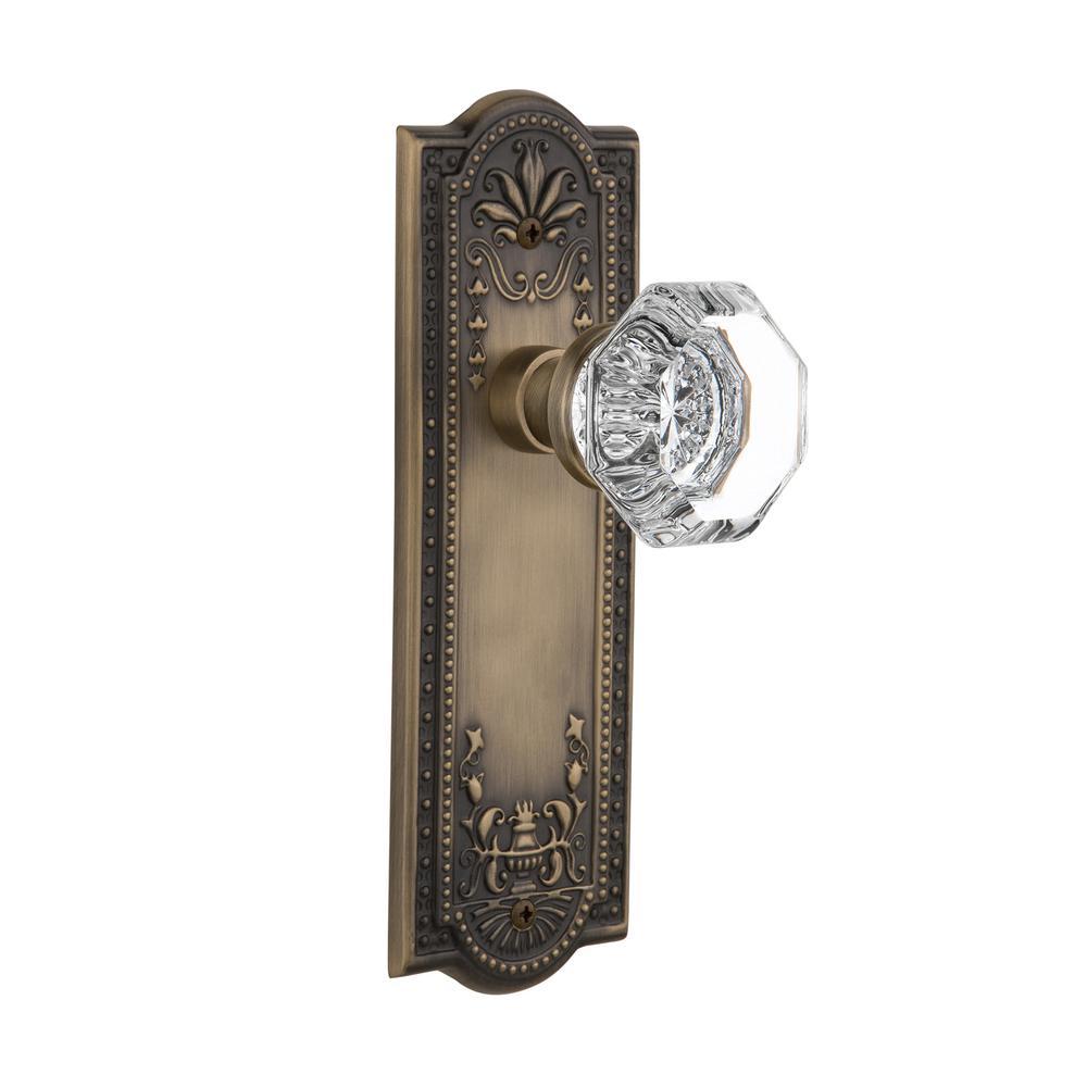 Meadows Plate 2-3/8 in. Backset Antique Brass Privacy Bed/Bath Waldorf Door Knob