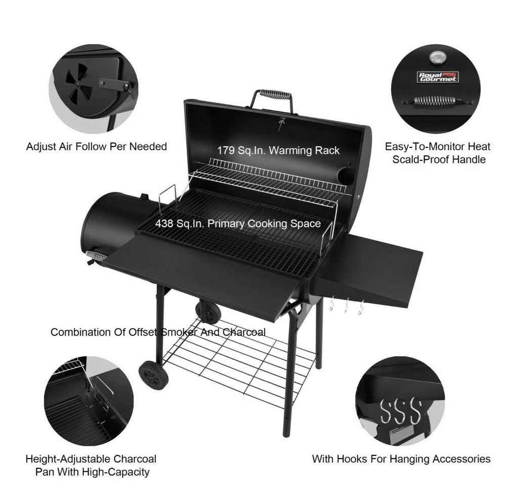 30" BBQ Charcoal Grill Smoker Backyard CC1830SC