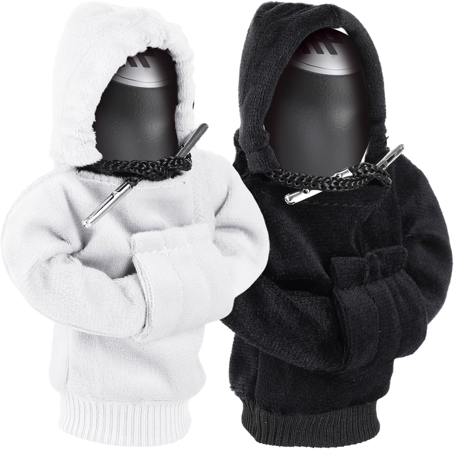 ZHSMS Gear Shift Cover, Universal Shift Knob Cover, Funny Sweater Hoodie for Gearshift, 4.7 Inch Car Shifter Stick Protector Decoration (Black White)