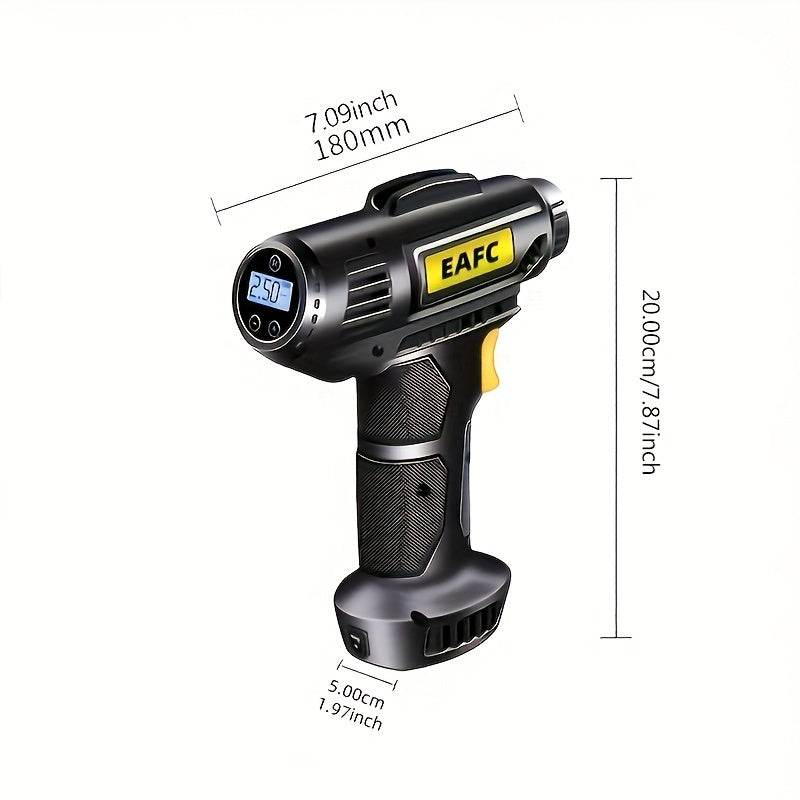 Portable Air Compressor: 150PSI Cordless Car Tire Inflator Pump With Pressure Gau&amp; Light - Perfect For Cars, Motorcycles &amp; Bicycles!