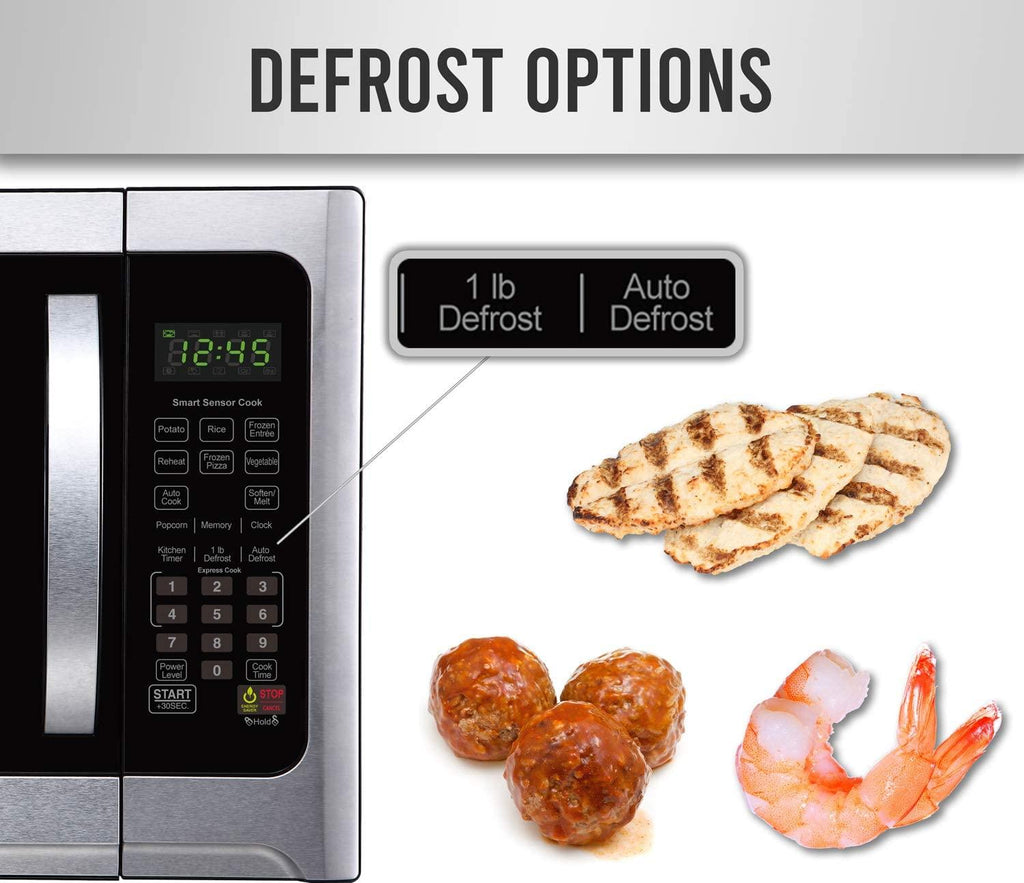 Farberware Professional FMO12AHTBKE 1.2 Cu. Ft. 1100-Watt Microwave Oven With Smart Sensor Cooand LED Lighting, Brushed  Steel