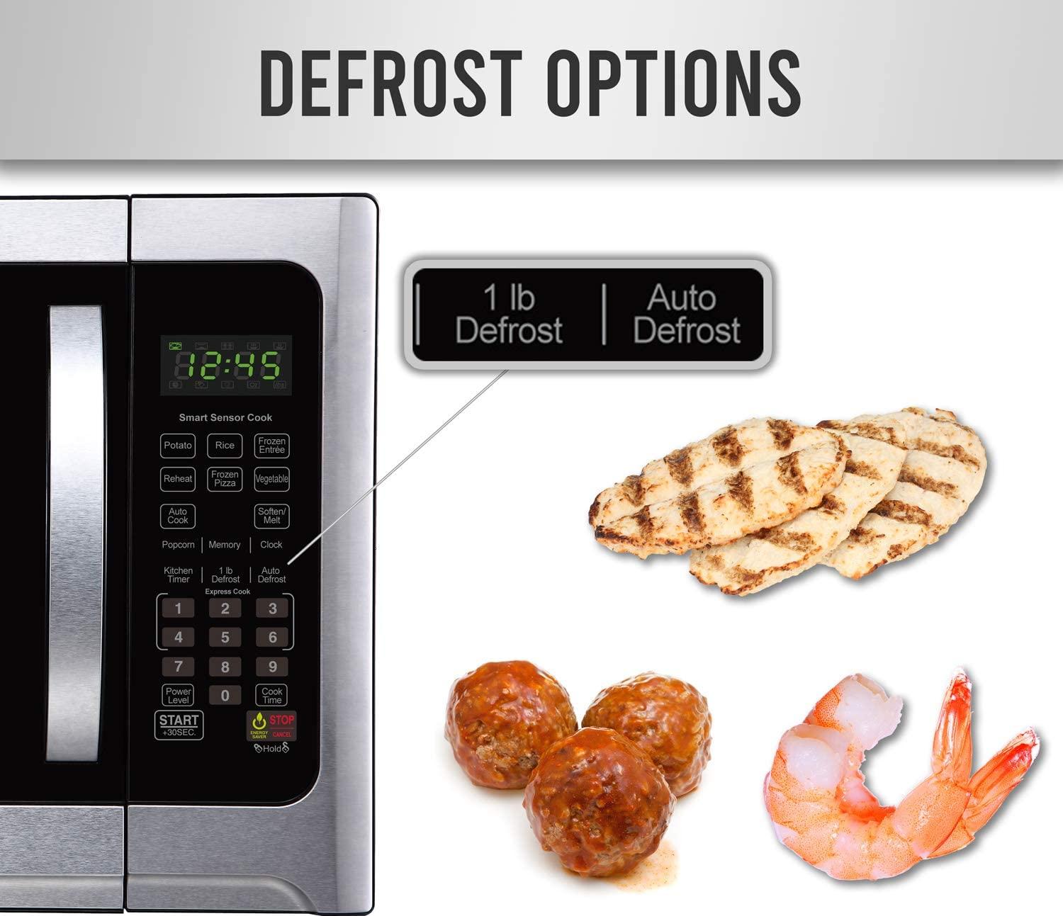 Farberware Professional FMO12AHTBKE 1.2 Cu. Ft. 1100-Watt Microwave Oven With Smart Sensor Cooand LED Lighting, Brushed  Steel
