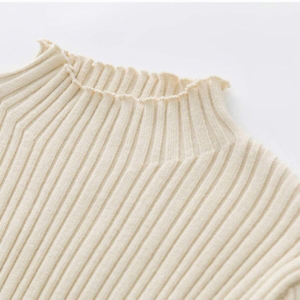 ruffles button fashion sweet slim sweater