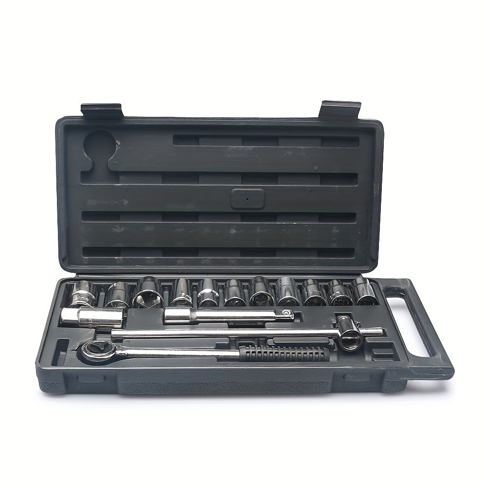 46pcs Car Repair Tool Kit: Ratchet Torque Wrench, Spanner, Screwdriver, Socket Set Combo - Perfect For Bicycle &amp; Auto Repairing!