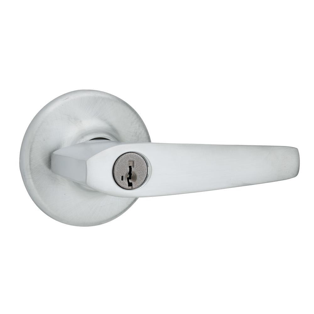 Delta Satin Chrome Entry Door Lever Featuring SmartKey Security