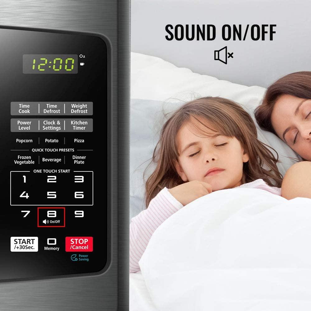 Toshiba EM925A5A-BS Microwave Oven with Sound On/Off ECO Mode and LED Lighting, 0.9 Cu. ft/900W, Black  Steel