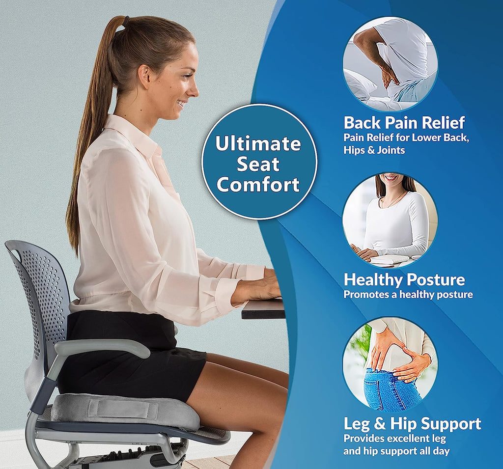 ComfiLife Gel Enhanced Seat Cushion - Non-Slip Orthopedic Gel &amp; Memory Foam Coccyx Cushion for Tailbone Pain - Office Chair Car Seat Cushion - Sciatica &amp; Back Pain Relief