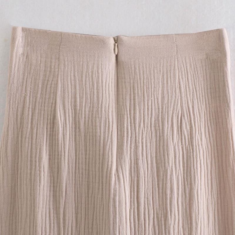 knotted front slit midi skirt