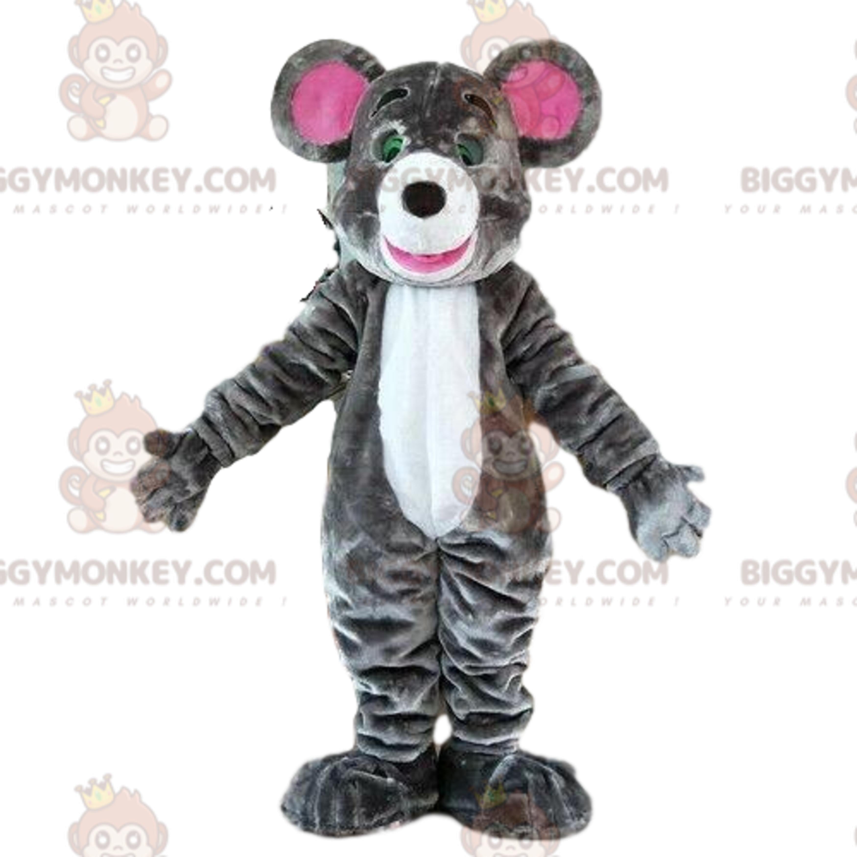 Gray Mouse BIGGYMONKEYMascot Costume, Rodent Costume, Rat BIGGYMONKEYMascot Costume