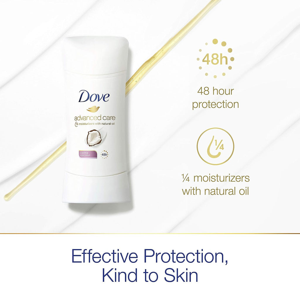 Dove Antiperspirant Deodorant with 48 Hour Protection Caring Coconut Deodorant for Women, 2.6 Ounce (Pack of 4)