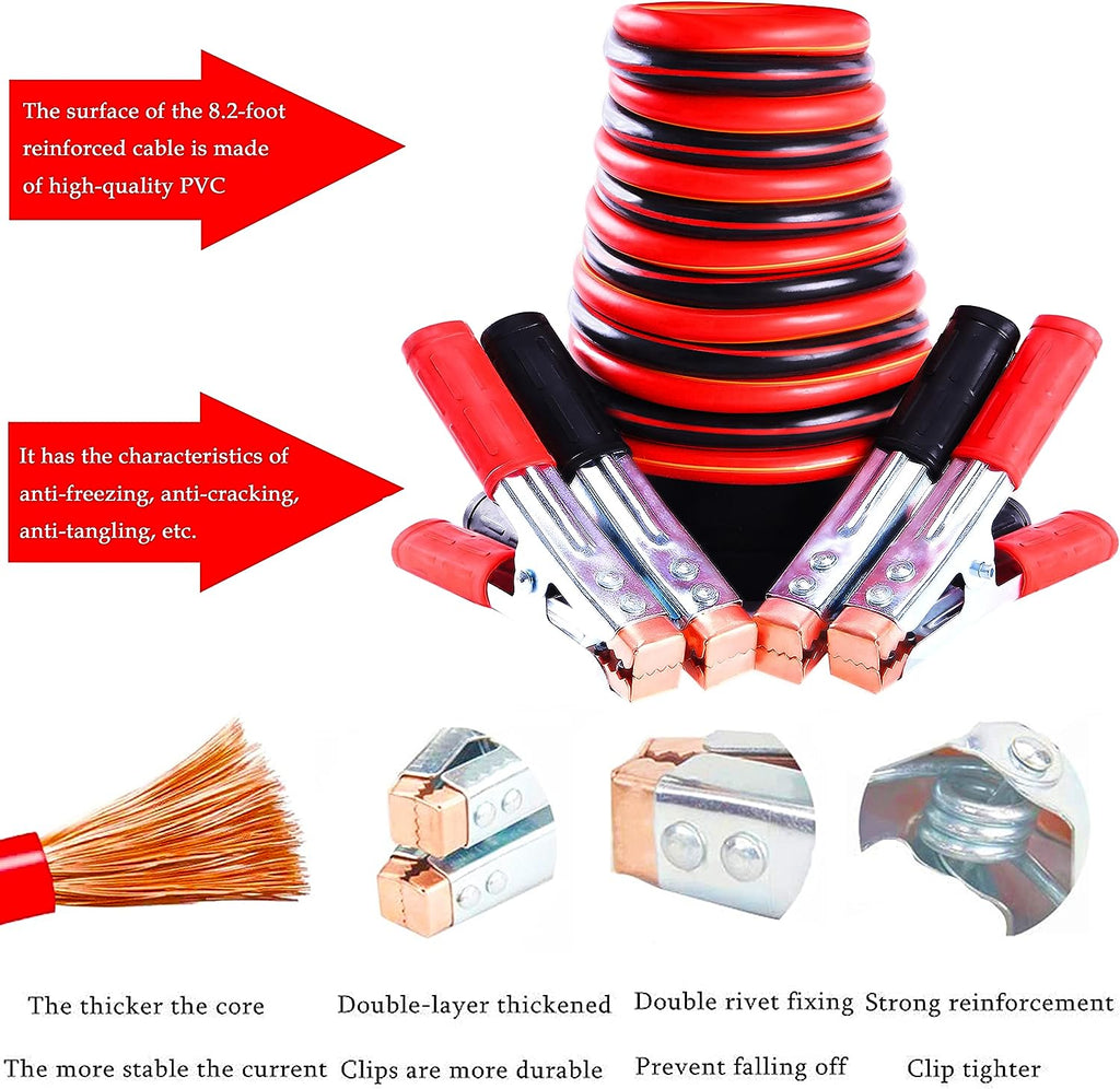 LIANXIN Roadside Assistance Emergency Kit - Car Emergency Kit with Jumper Cables (Upgraded) Emergency Roadside Kit for Car 142 Pieces Car Safety Kits,Tow Strap,Tool Kit,Reflective Warning Triangle