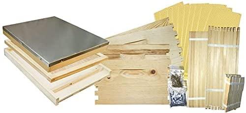 Mann LakeUnassembled Complete Bee Hive Box w/Foundation, Langstroth 10 Frame