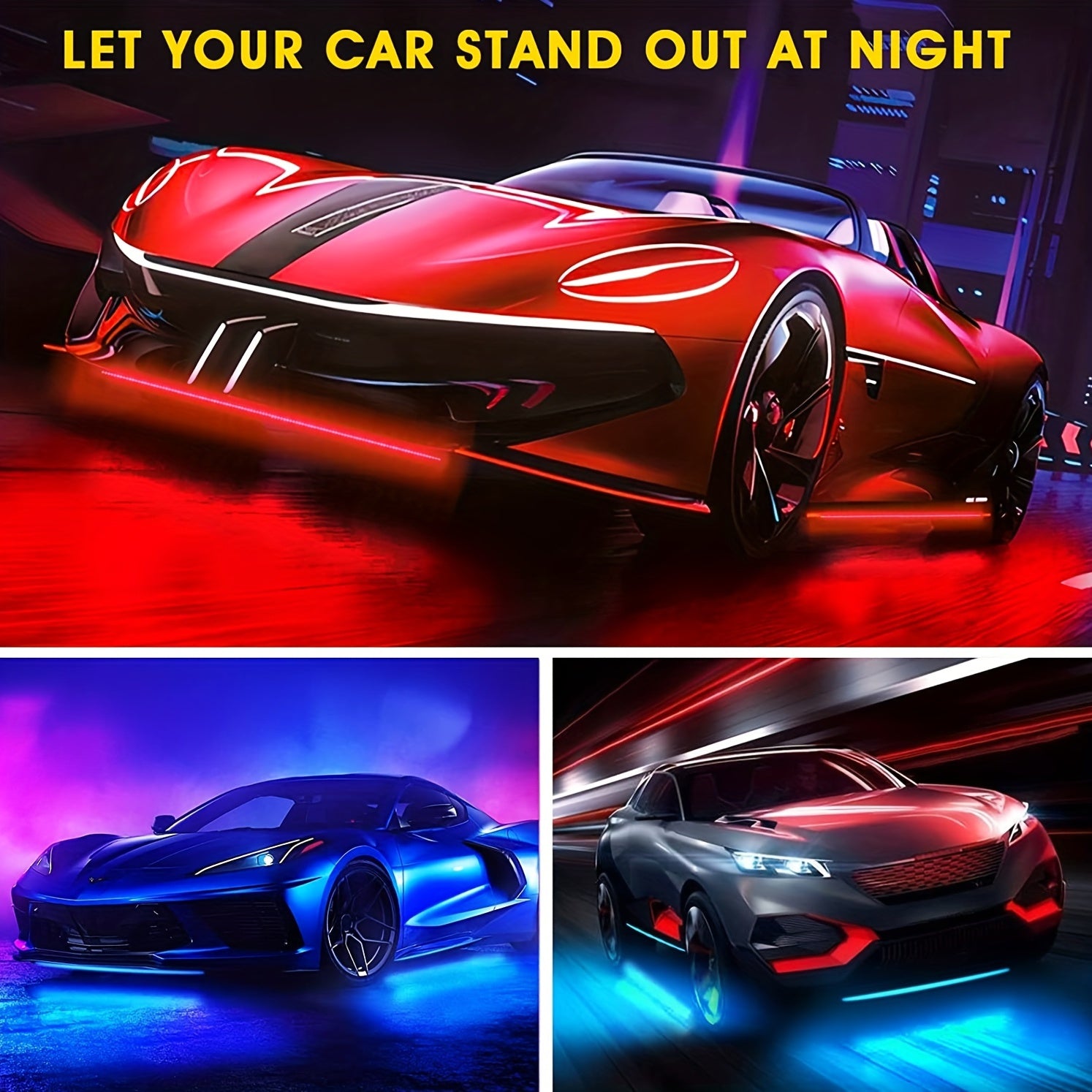 16 Million Dream Colors Chasing - Underglow Kit For Cars, SUVs &amp; Trucks With App &amp; Remote Control