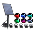 okwish 5 pcs Waterproof LED Garden Solar Pathway Lights RGB ground plug Landscaping lawn light